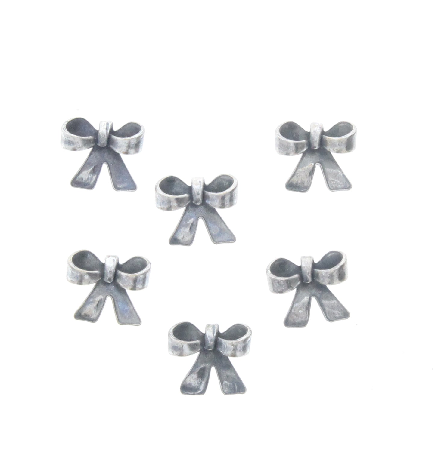 Stamped Metal Bow Charm, pk6