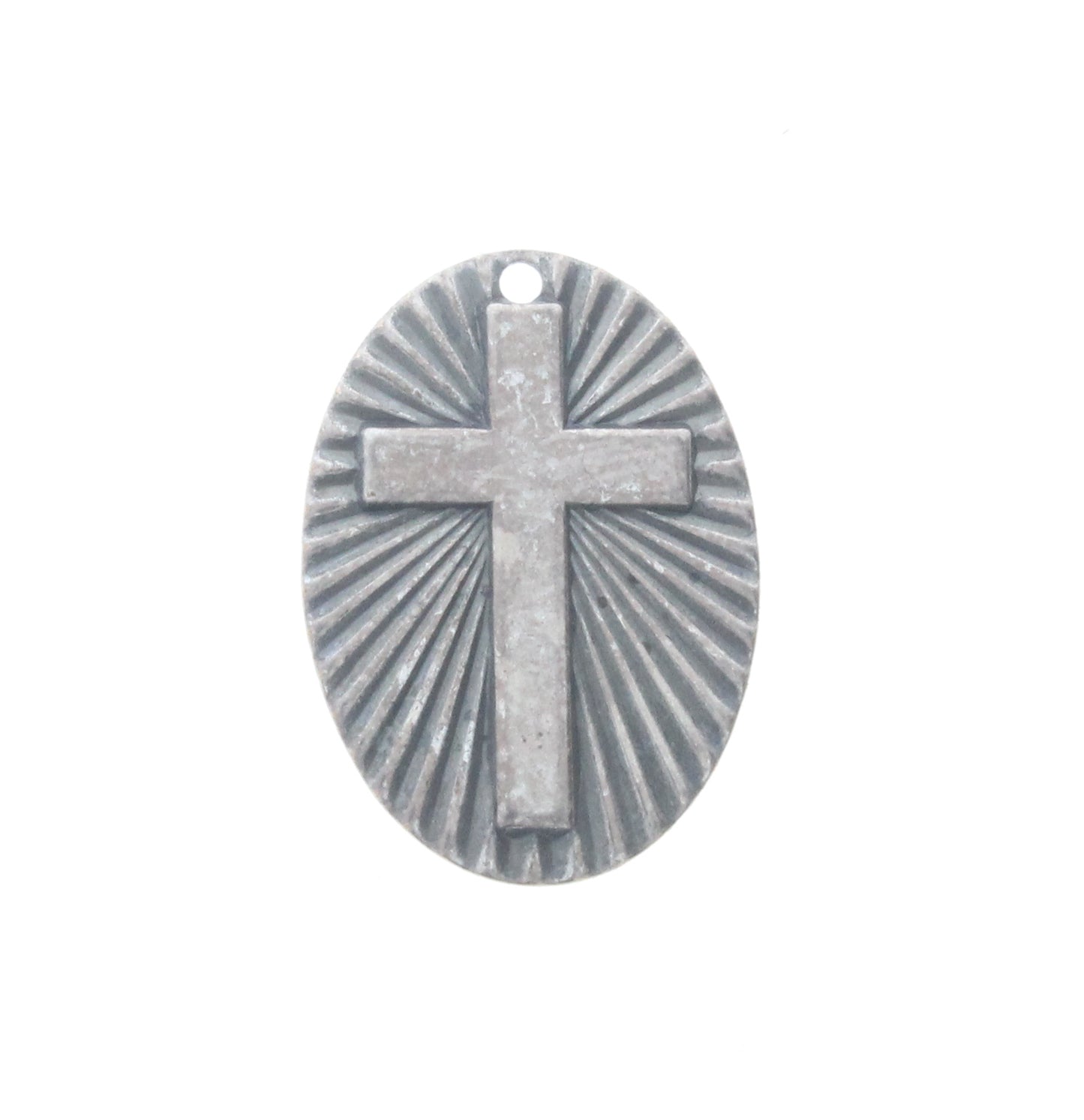 Sunburst Cross Charm, Classic Silver, pack of 6