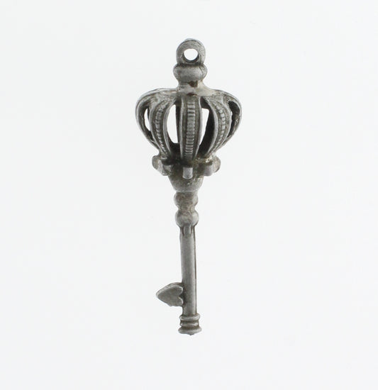Key Charm, Antique Silver, Pk/6