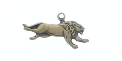 12x18mm Running Lion Charm, Classic Silver, Antique Gold, pk/6