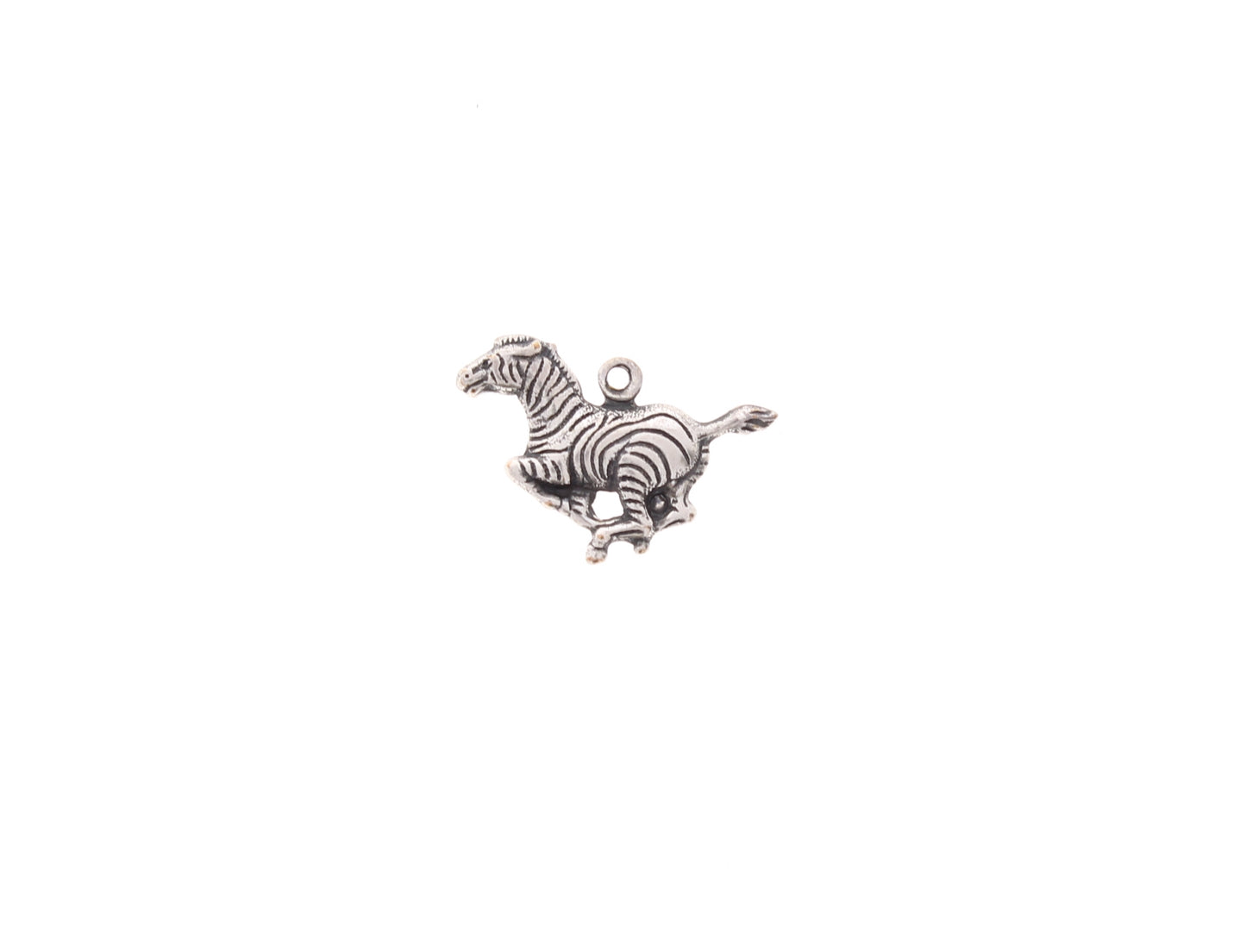 19x15mm Zebra, Left Facing, Antique Gold, Classic Silver Charm, pk/6