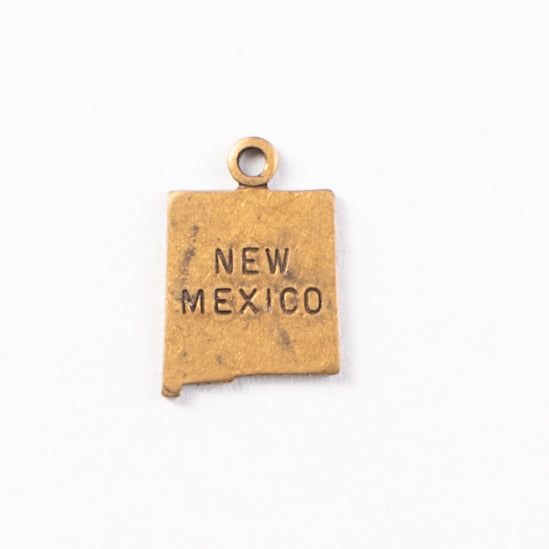 12mm x 8mm New Mexico State Charm, Antique Gold, Classic Silver made in USA, pack of 6