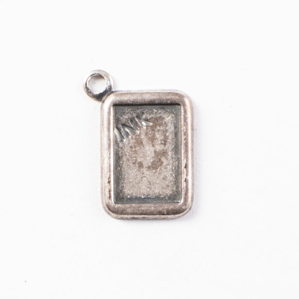 13mm Antique Gold, Classic Silver Finish INK PAD charms, pack of 6