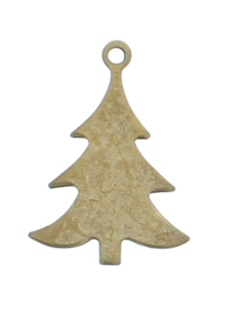 22x16mm Classic Silver, Brass Christmas Tree Charm, pk/6