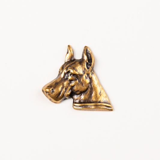 16x16mm Antique Gold, Classic Silver Dog Head Charm, pack of 6