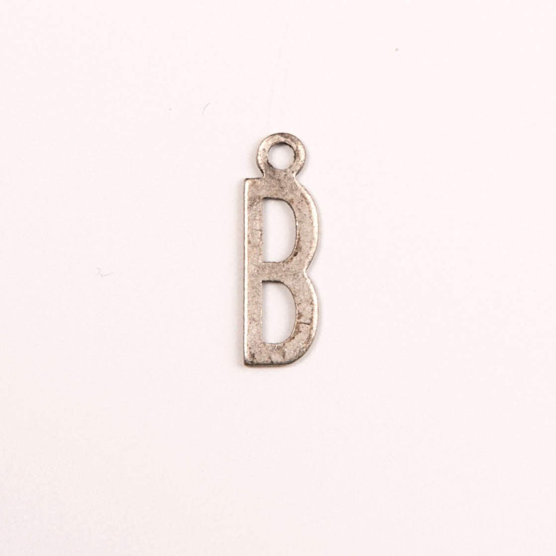 15x6mm "B" Letter Charm, Antique Gold, Classic Silver, Antique Silver Metal Stamping, pk/6
