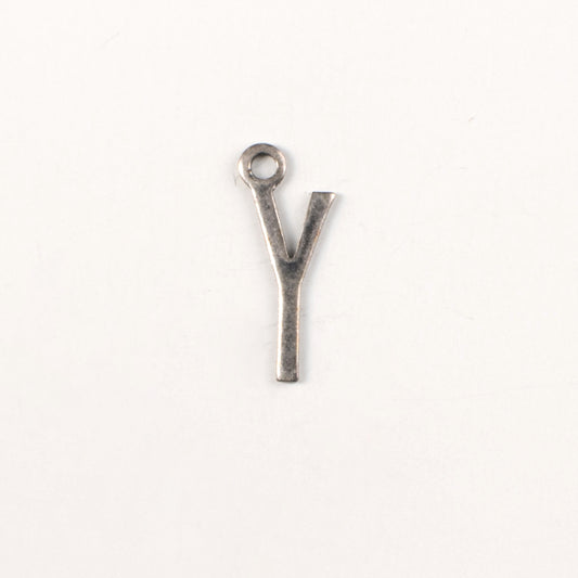 15x6mm Y Letter Charm, Classic Silver, Antique Gold, Antique Silver Metal Stamping, pk/6