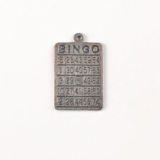 24x18mm Bingo Game Board, Charm, Classic Silver, pk/6