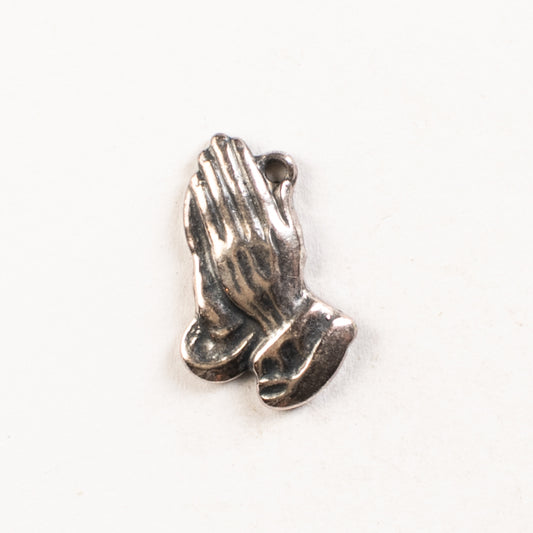 17x11mm Classic Silver, Antique Gold Finish Praying Hands, pk6