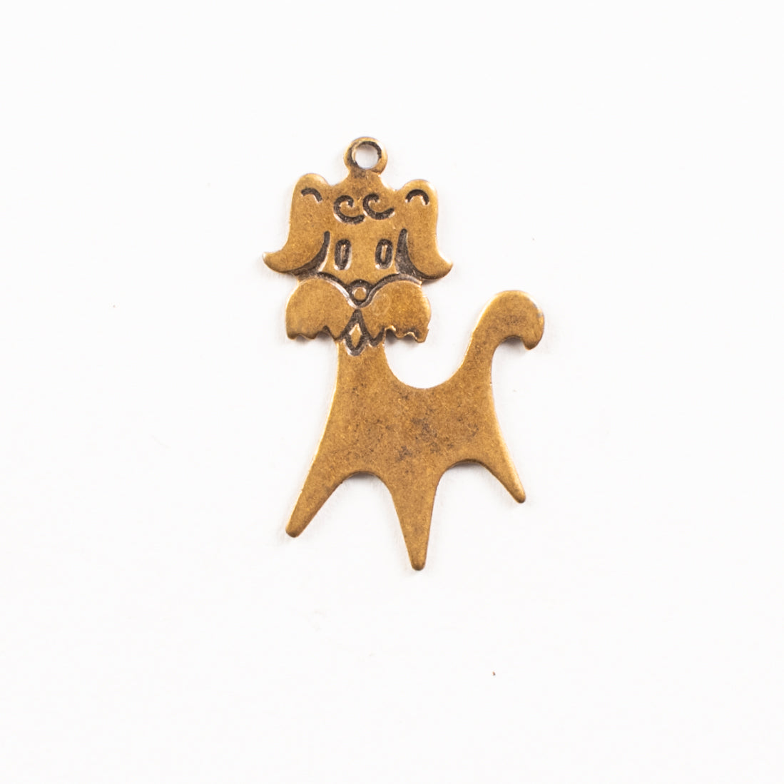 24mm Antique Gold Dog Charm, each