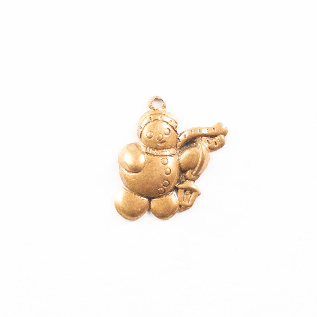 17x13mm Antique Gold Christmas Snowman Charm, pk/6