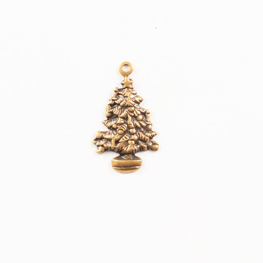 18x12mm Christmas Tree Charm, Antique Gold, Classic Silver, pack of 6