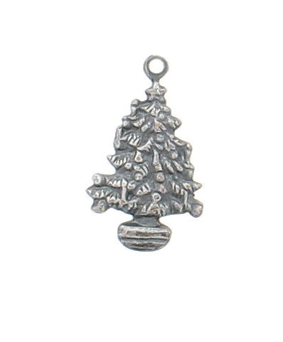 18x12mm Christmas Tree Charm, Antique Gold, Classic Silver, pack of 6