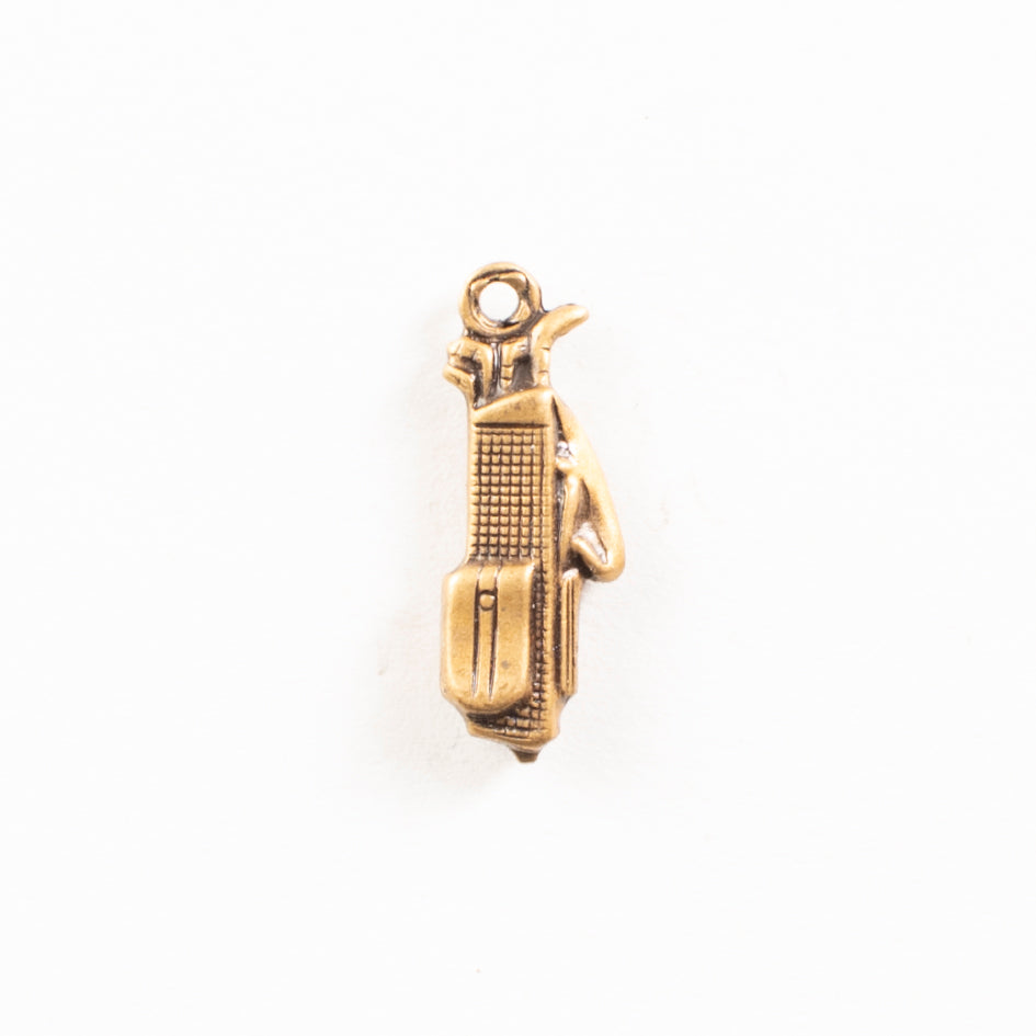 18x6mm Golf Bag Charm, Antique Gold, Classic Silver, pk/6