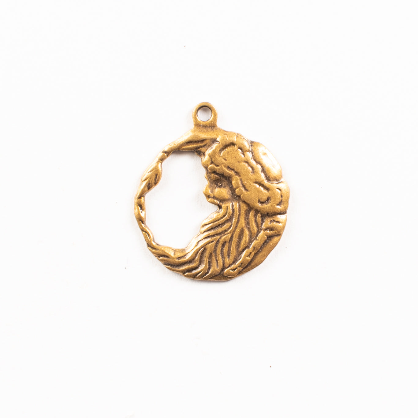 19mm Santa Christmas Pendant, Antique Gold, pack of 6