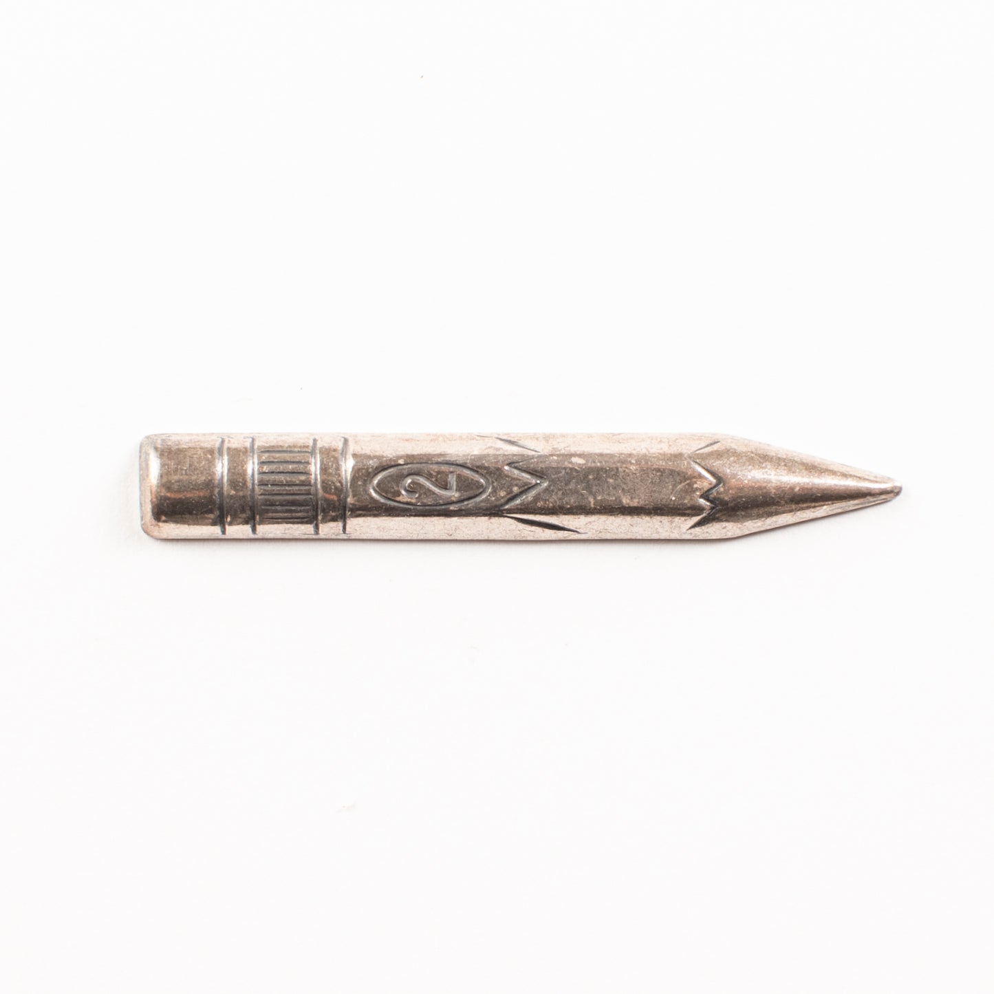 49mm Antique Gold, Classic Silver Finish NO.2 PENCIL charm, each
