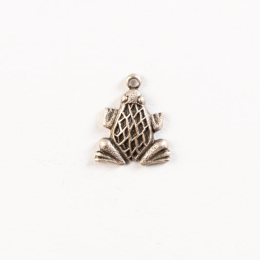11x13mm Antique Silver, Antique Gold Finish Frog Charm, pk/6