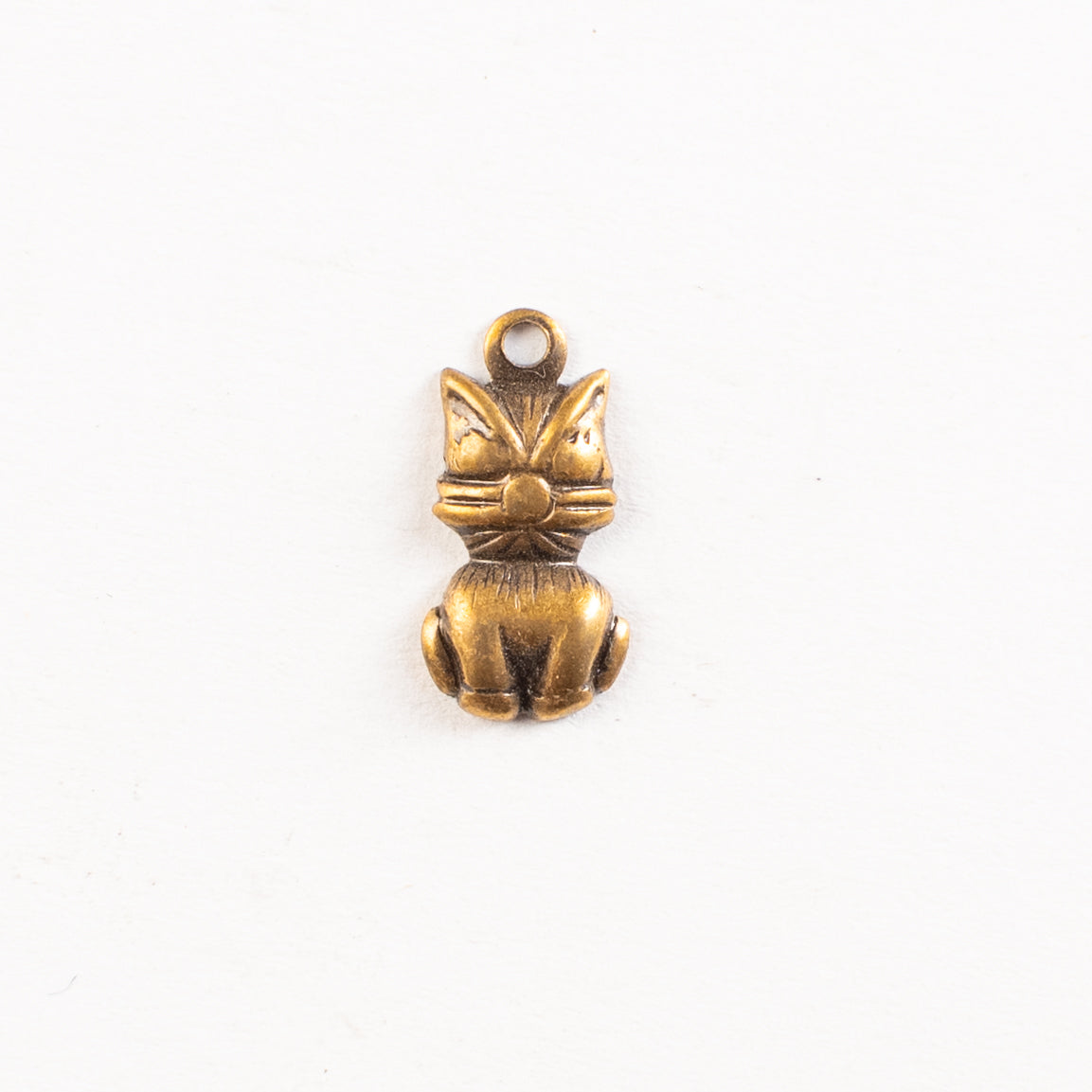 7mm 3-D Cat Charm, Antique Silver, Antique Gold, pack of 6