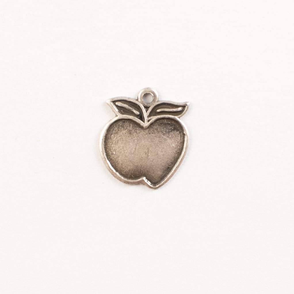 12mm Apple Charm, Antique Silver, pk/6