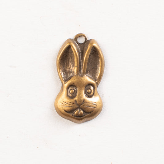 16mm Easter Bunny Rabbit Charm, Antique Gold, Classic Silver, pack of 6