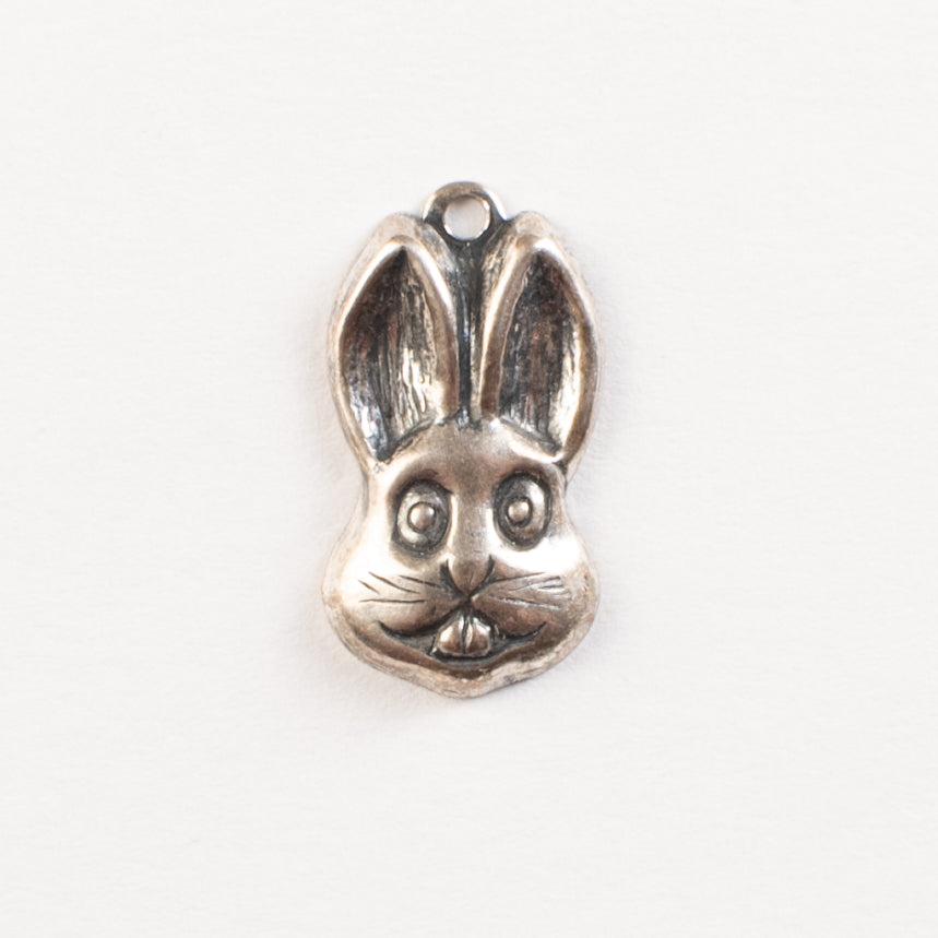 16mm Easter Bunny Rabbit Charm, Antique Gold, Classic Silver, pack of 6