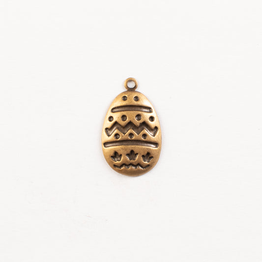18mm Easter Egg Charm, Antique Gold, Classic Silver, pack of 6