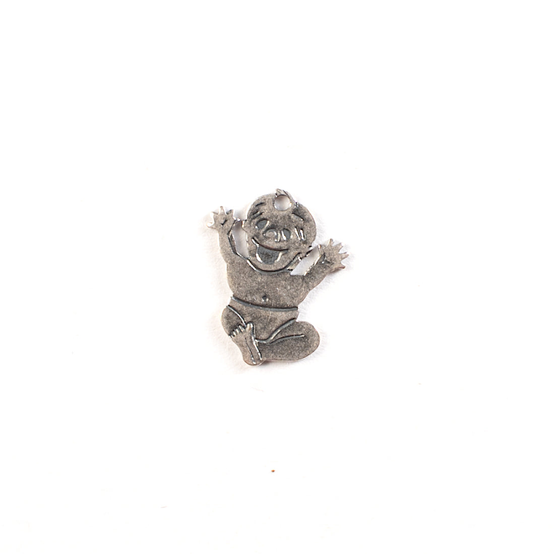 14x10mm Classic Silver, Happy Baby Charm, pk/6