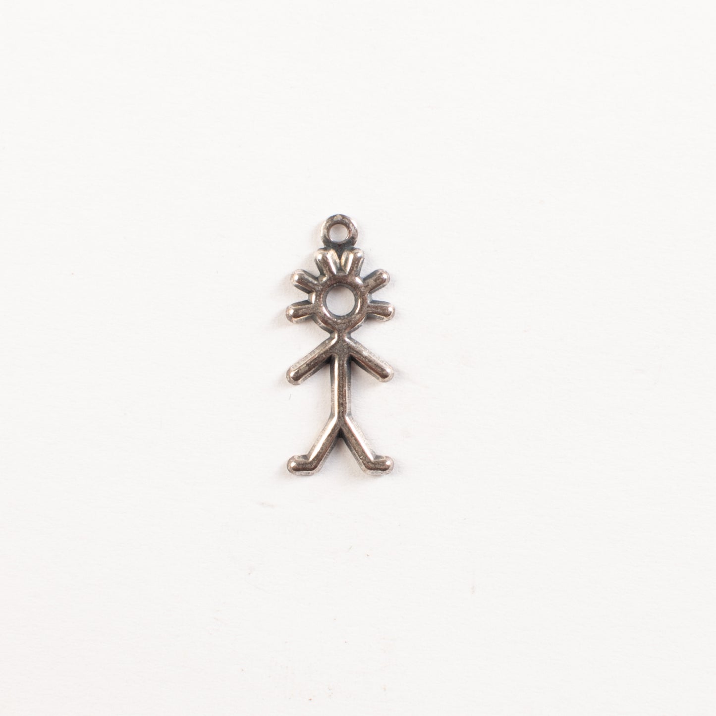 19x9mm Stick Figure Boy Charm, Classic Silver, pk/6