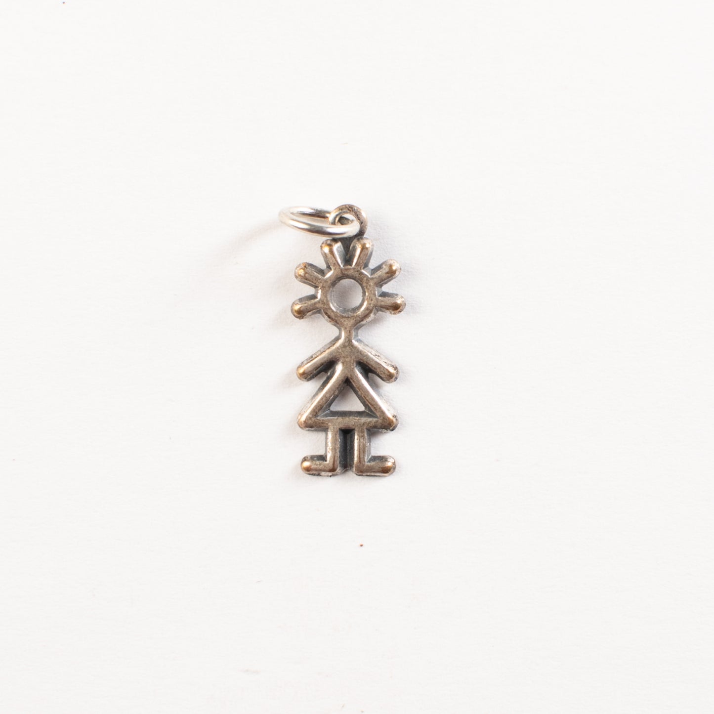 19x9mm Stick Figure Girl Charms, Classic Silver, pack of 6