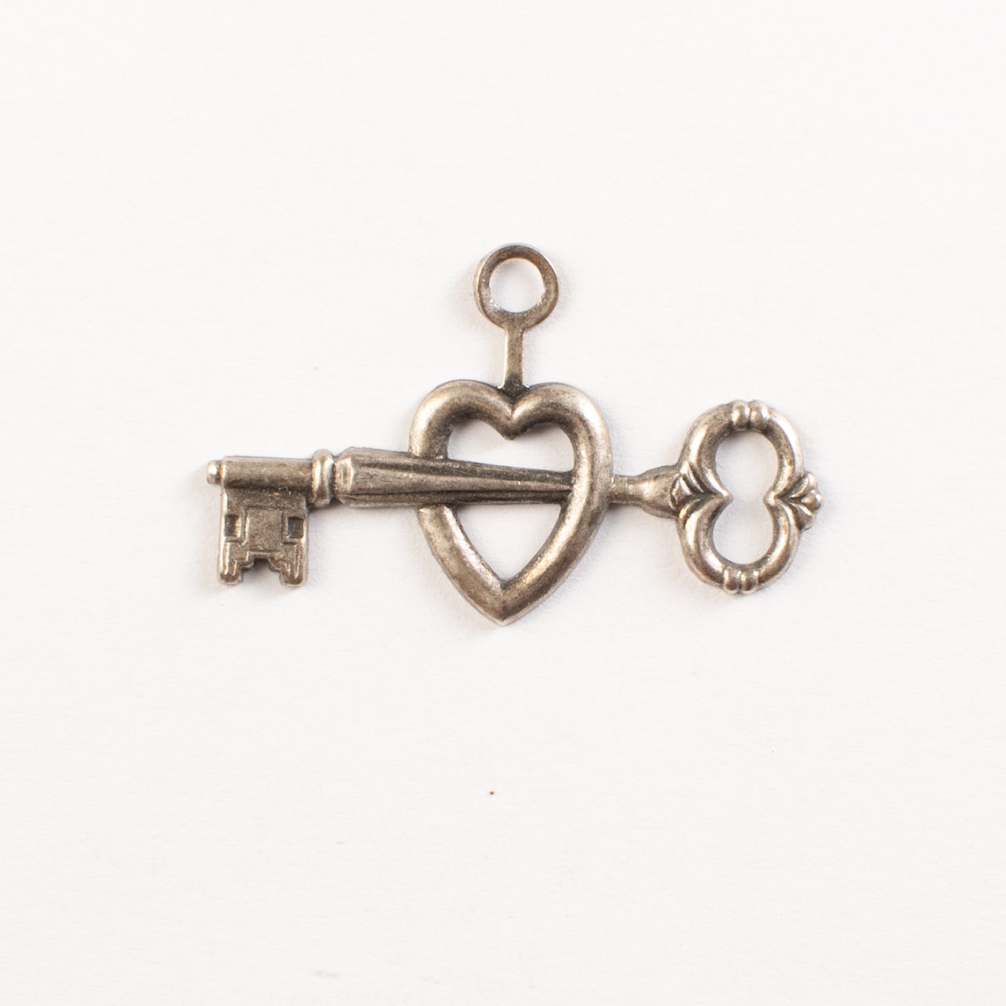 34mm Key to your Heart Charm, Antique Gold, Antique Silver, pack of 6