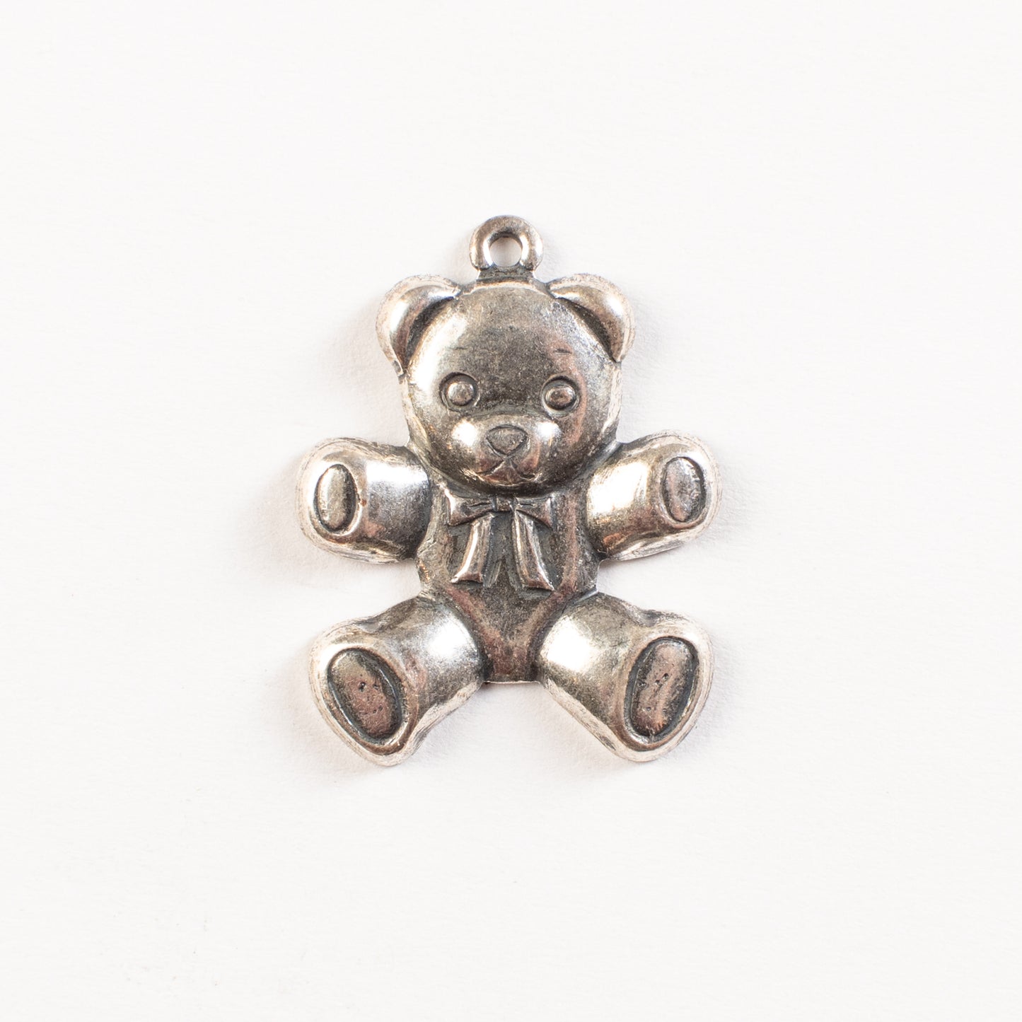 20x23mm Teddy Bear Charm, Antique Gold, Classic Silver, pk/6