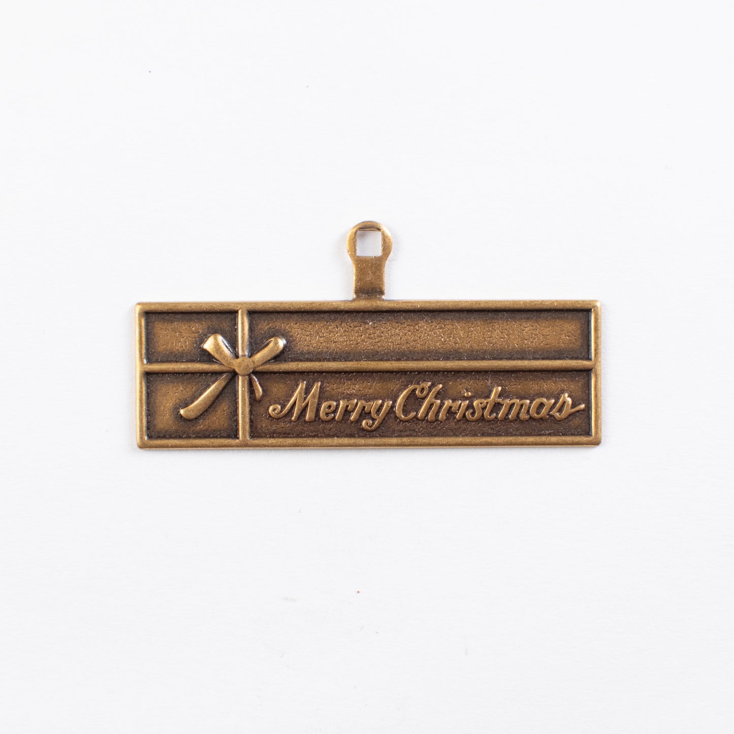 48x15mm Merry Christmas Charm, Classic Silver, Antique Gold, pk/6