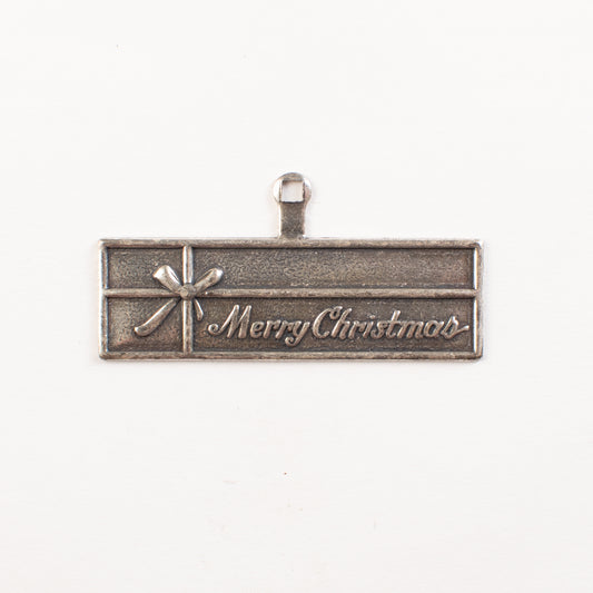 48x15mm Merry Christmas Charm, Classic Silver, Antique Gold, pk/6