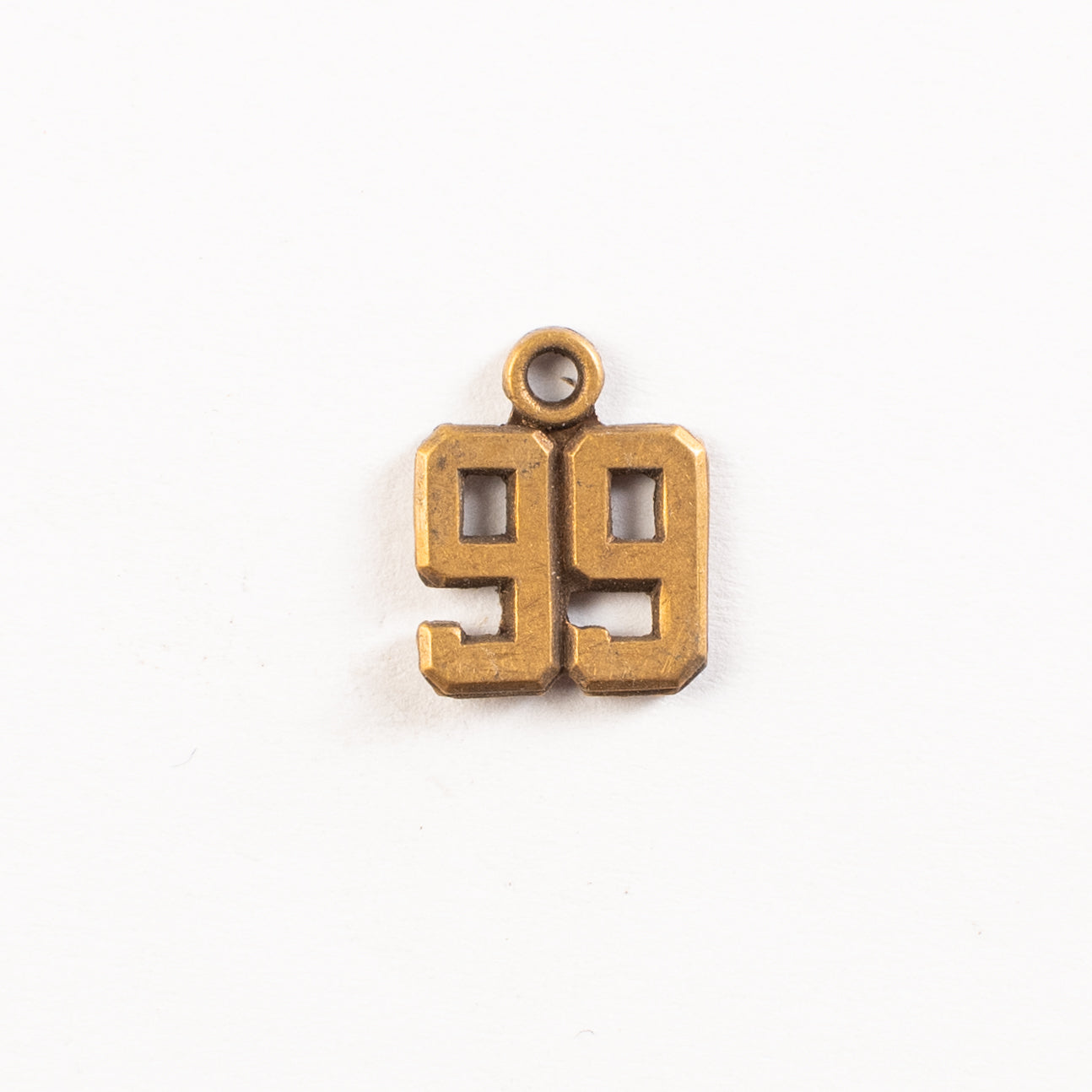 11mm 99 Charm, Antique Gold, Classic Silver, pack of 6.