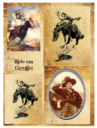 Art Graphics Papers, 3x4in sheets - Cowgirls  pack of 24 sheets