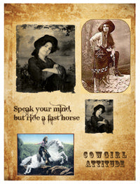 Art Graphics Papers, 3x4in sheets - Cowgirls  pack of 24 sheets