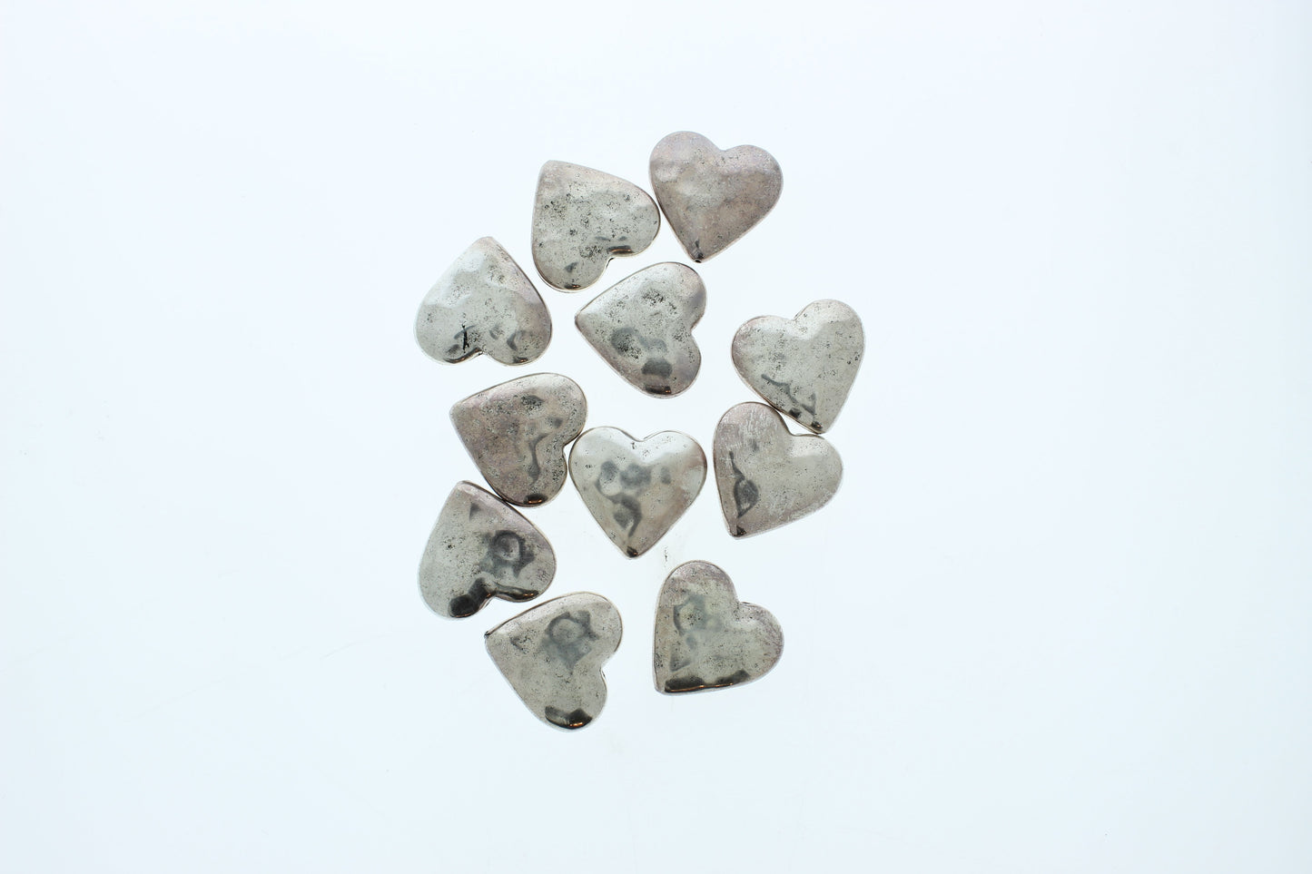 26mm x 28mm Silver Heart Beads, Antique Silver or Classic Silver, pk/12