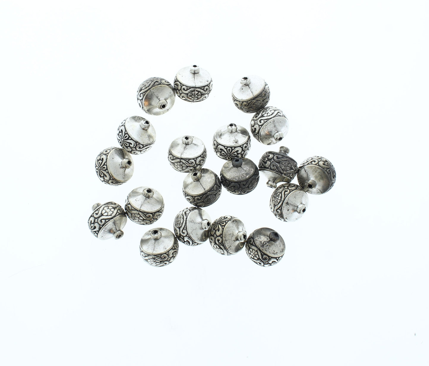 15mm x 13mm Vintage Scroll Dome Beads, pack of 18