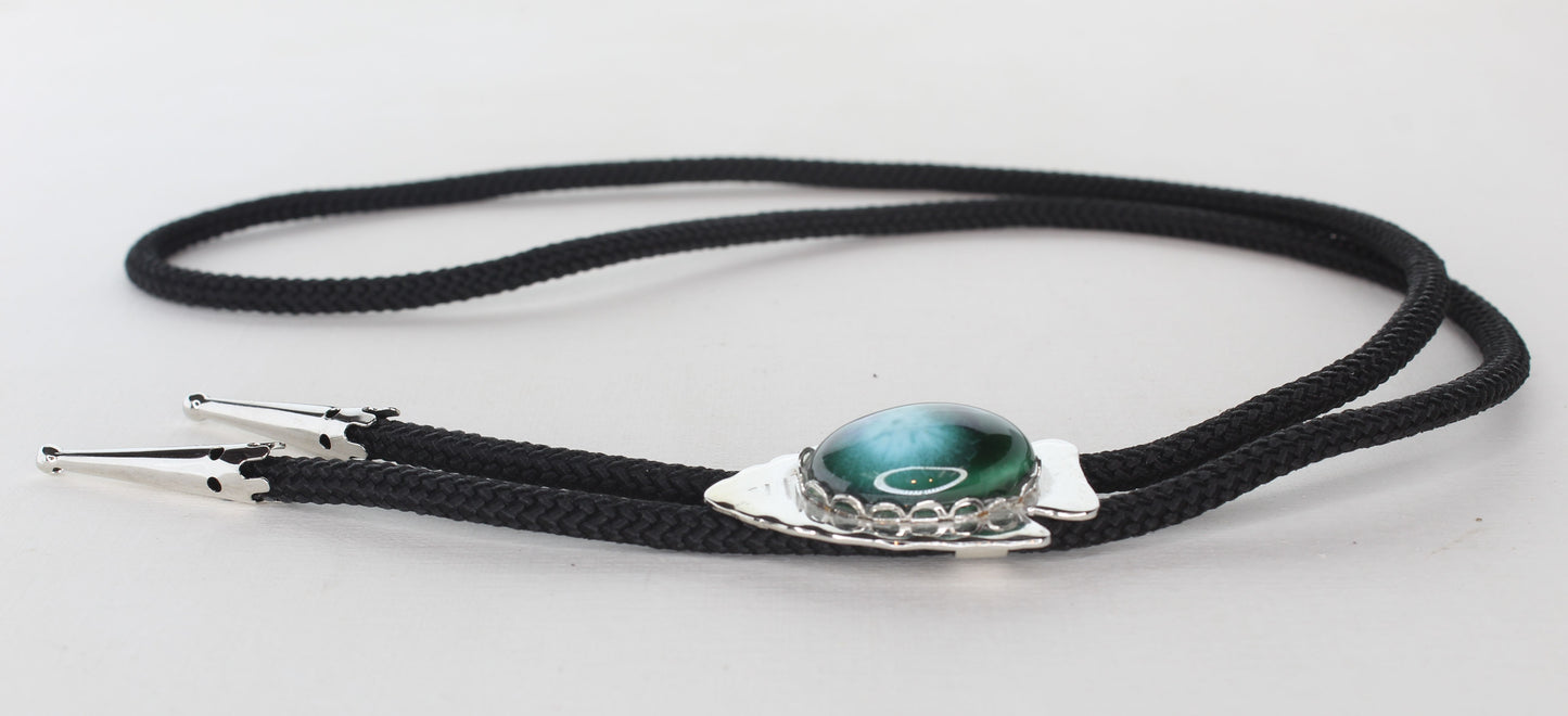 41mm x 28mm Silver Arrowhead Bolo Tie with Turquoise or Orange Agate Stones, made in USA, each