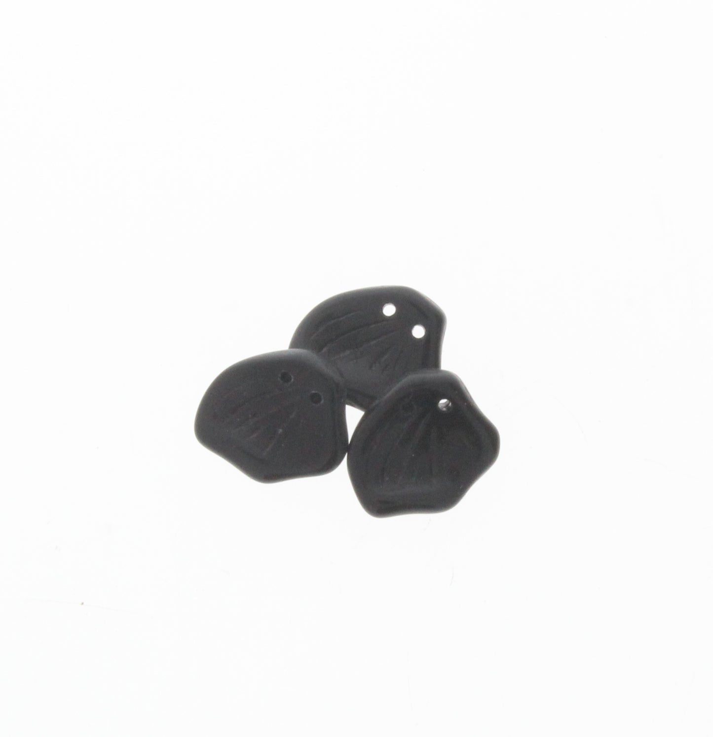 Black Antique Bead Czech Glass Flakes, Pk/6