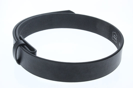 Black Leather Snap Belt Strap, ea