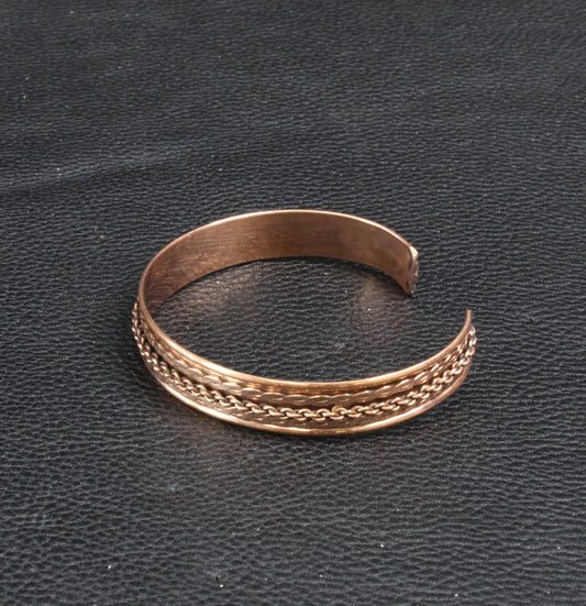 Copper Bracelet Base w/Chain Inlay, Antique Copper, ea