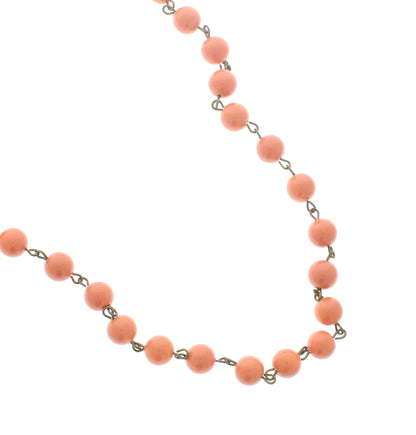 8mm Pink Glass Linked Chain, sold by foot