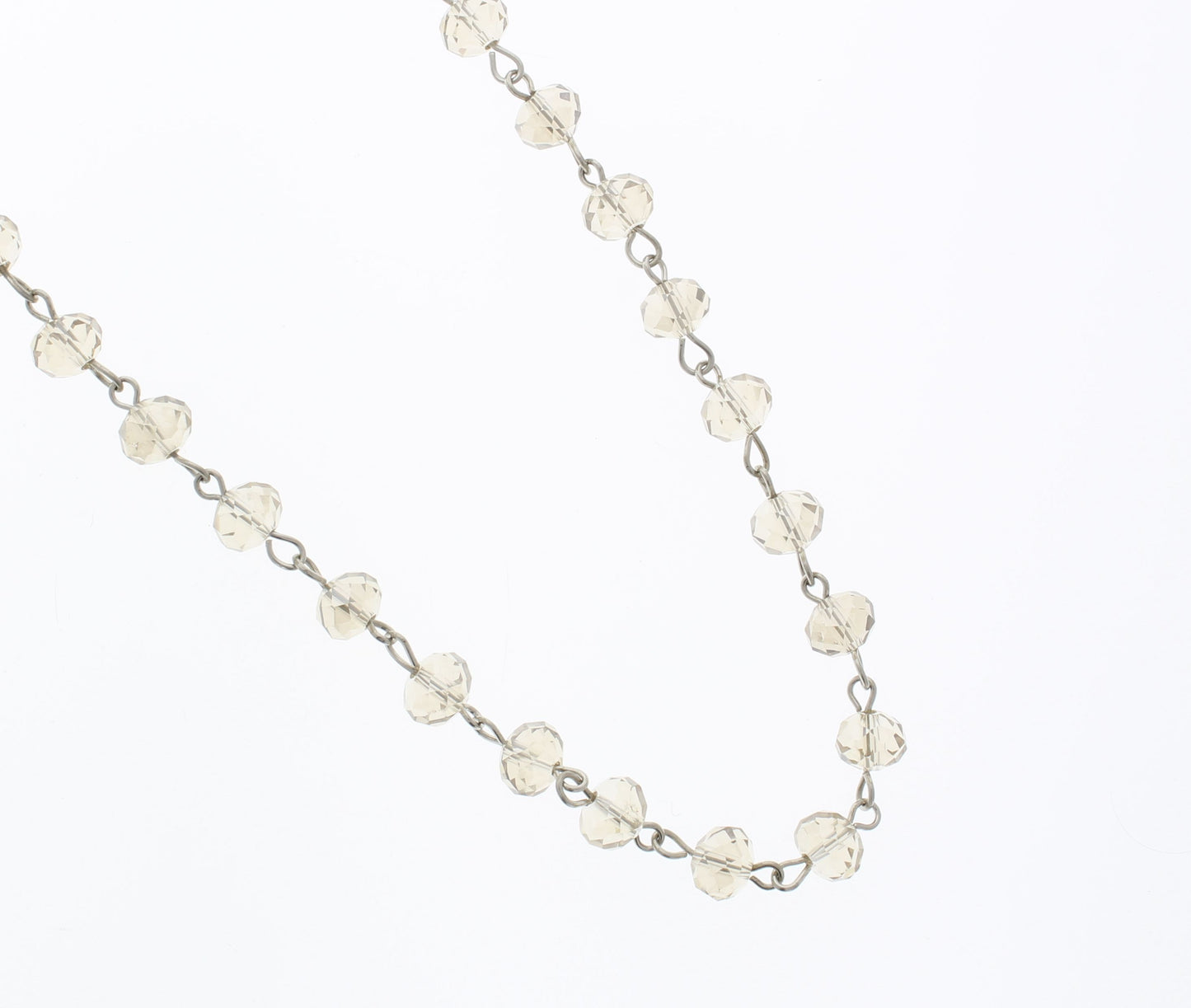 8mm Light Topaz beaded link rosary chain, sold per foot