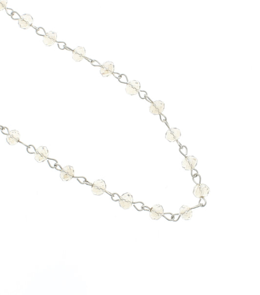 6mm Glass Beaded Rosary Chain, light topaz, sold per ft