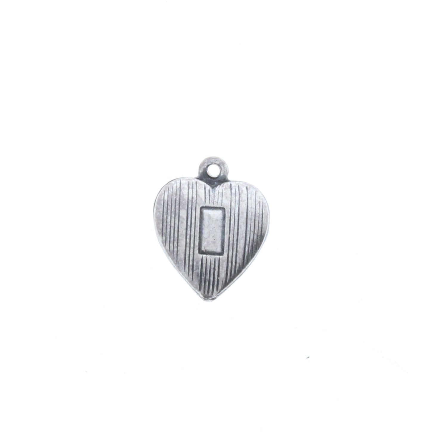 16mm Vintage Silver Puff Heart Charm, 6 pack
