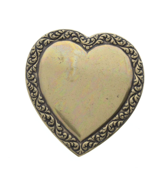 Large Scroll Edge Heart, Vintage Gold, 6 pack