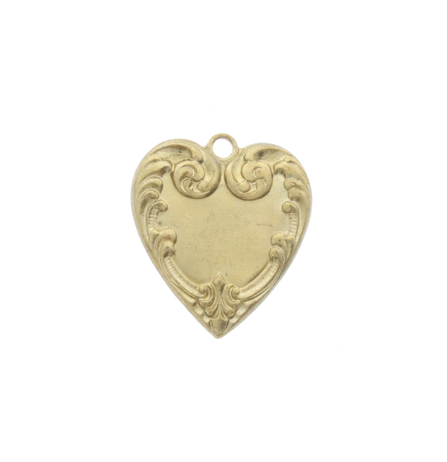 Heart Pendant/Charm, Brass, pk/6