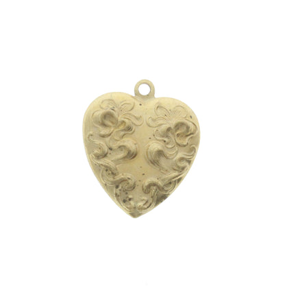 24mm Vintage Silver Heart Charm, 6 pack