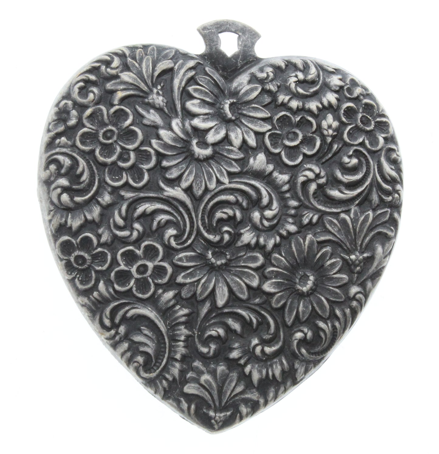 Floral Tapestry Heart Pendant, pk/6